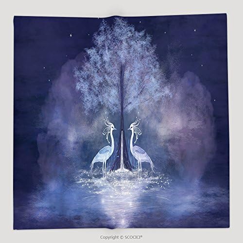 Custom Fabulous Herons And Tree With Living Water. Fantastic Illustration_22349675 Soft Fleece Throw Blanket