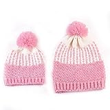 GBSELL Mom And Baby Winter Knitting Keep Warm Hat Sport Cap (New Pink)