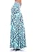Boutique Republic Womens Multicolored Two Tone Damask Printed Maxi Skirt (XL, Grey/Mint)
