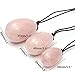 BANGCHIC Set of 3 Drilled Rose Crystal Quartz Jade Egg for Kegel Exercise Pelvic Floor Muscles Vaginal Exercise Yoni Egg Ben Wa Ball Health Care for Women Gift with Velvet Pouch