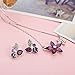Neoglory Platinum Plated Purple Clear Crystal Jewelry Set, Pendant Necklace, Earrings, Bridesmaid Jewelry Wedding Women Gift