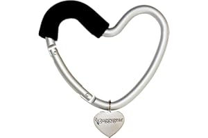 BUGGY HEART HOOK by BUGGYGEAR - The Perfect Way to Carry Your Baby Diaper Bag - Use The Hook on Your Stroller Handle Bars and Let The Hooks Do The Work - Hook Your Bags, Purse and Bottles