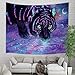 NYMB Tiger Tapestry Psychedelic Tiger Blacklight Art Tapestry, Mystic Galaxy Sky Fantasy Wild Animals Boho Hippie Tapestries, Trippy Space Tapestry Wall Handing for Bedroom Living Room Dorm (71