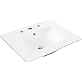 JONATHAN Y SNK1001A Ancillary 3-Hole 24 in. W x 18.25 in. D Classic Contemporary Rectangular Ceramic Single Sink Basin Vanity Top, White