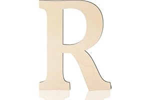 HONGMA Large Wooden Letters 17 Inch, Big Wood Letters R Shape Cutouts Alphabet Unfinished Paintable Wooden Letters for Wall Decor DIY Crafts Painting Birthday Wedding Party Classroom Nursery Home Decor