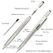 Multitool Pen [2 Pack] Stylus Pen 9-in-1 Combo Pen [Functions as Touchscreen Stylus, Ballpoint Pen, 4