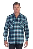 Gioberti Men's Flannel Shirt, Teal, Size Medium