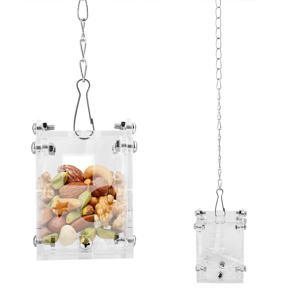 Ichiias Parrots Feeder Acrylic Bird Food Basket Feeding Puzzle Toys Peanut Fruit Vegetables
