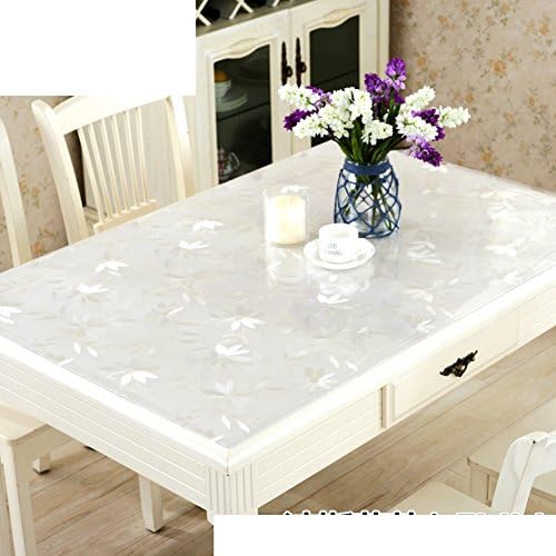 XKQWAN Pvc table cloth waterproof Burn-proof soft glass Transparent table mats Frosted Plastic tablecloths Dining desk mats Crystal plate mat-C 2424in