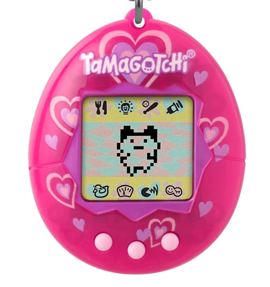 Bandai Tamagotchi Original Lots of Love Shell | Tamagotchi Original Cyber Pet 90s Adults and Kids Toy with Chain | Retro Virtual Pets are Great Boys and Girls Toys or Gifts for Ages 8+