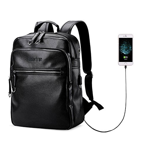 Koolertron men s synthetic leather 14 inch laptop backp…