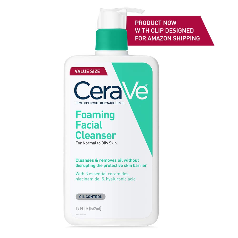 CeraVe Foaming Facial Cleanser | Makeup Remover and Daily Face Wash for Oily Skin | 19 Fluid Ounce: Beauty