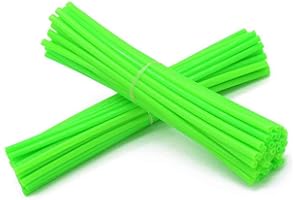 YUANQIAN Super Pop Bicycle Spoke Skins Wraps Compatible with Schoolmate Bike Fans- Colorful Bike Wheel Decoration-72 Pcs(Green)