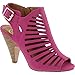 Womens Cut Out Strappy Buckle Sling Back Chunky High Heel Sandals