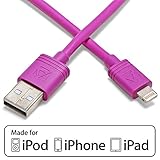 Aduro - Apple Certified / MFi - (3 Feet, 1 Meter) USB to Lightning Charge & Sync Cable fits all Apple Devices with Lightning Connector (Purple)