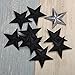 HOUSWEETY 10pcs Black Star Embroidered Iron On/Sew On Badge Applique Patch