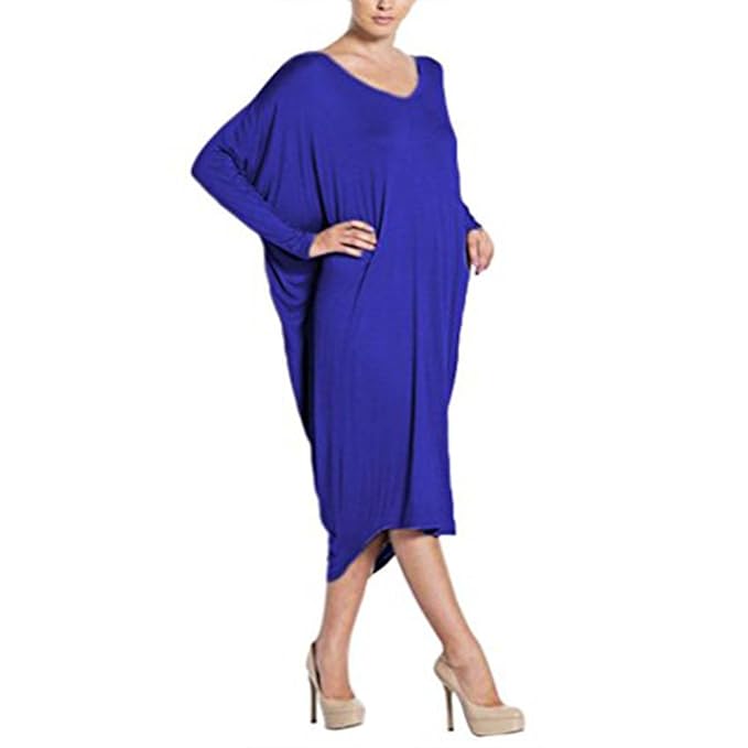 JLTPH Vestiti Maxi Donna Ragzza Baggy Bohemia Vestito Lungo Maniche ...