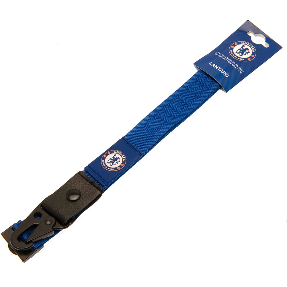Chelsea FC Deluxe Crest Lanyard (One Size) (Royal Blue/Black)