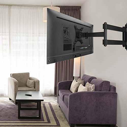 Full Motion TV Wall Mount for Most 10-32 Inch TVs - Wall Mount TV Bracket with Swivel & Extends 17”- TV Mount fits LED, LCD, OLED Flat Screen TVs up to 44lbs VESA 100X100 by Perlesmith