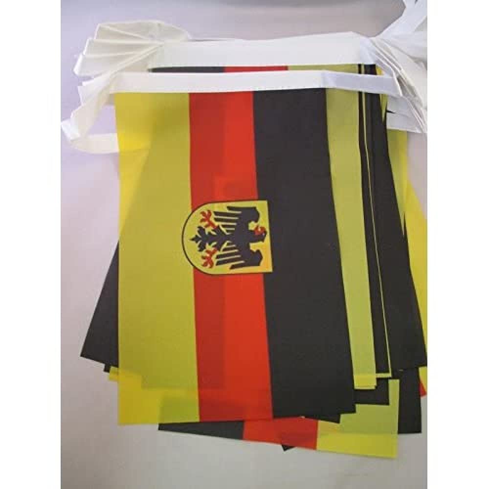 AZ FLAG - Germany with eagle Bunting Flag - 40 Ft Garland with 20 German coat of arms Flags 18'' x 12'' - 100% Polyester String Pennant - 12 meters