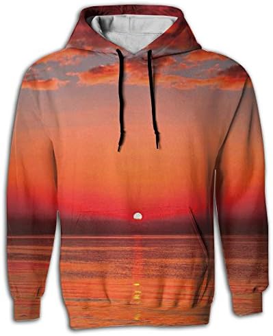 Washenwan Martian Sunset Men's Hooded Sweatshirt Pullover Hoodie