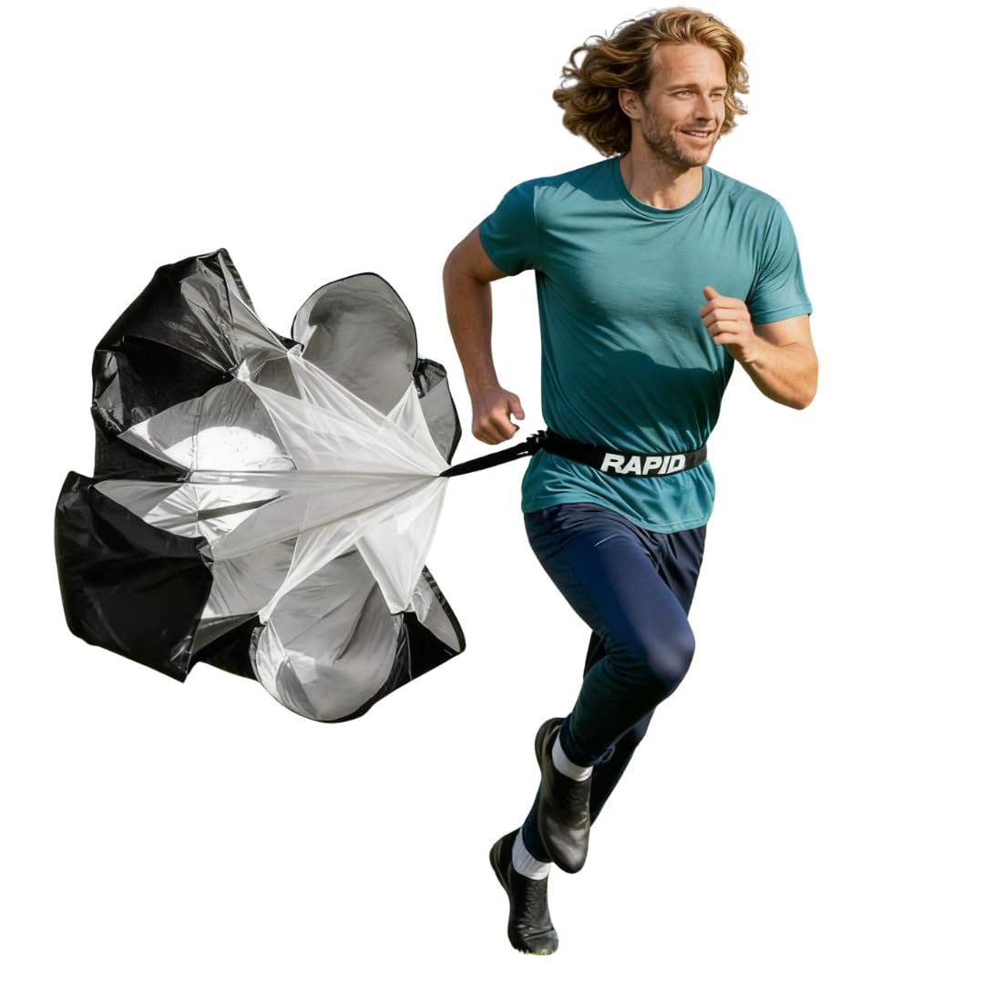 RAPID Speed Training Parachute – 56" Sprint Resistance Chute with Adjustable Belt & Carry Bag | Running Parachute for Speed, Strength, Power & Agility Training