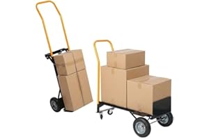 Garvee 2-in-1 Convertible Hand Truck Dolly, 600 LBS Heavy Duty Platform Truck with 4 Wheels, Wheel Dolly Cart with Telescopin