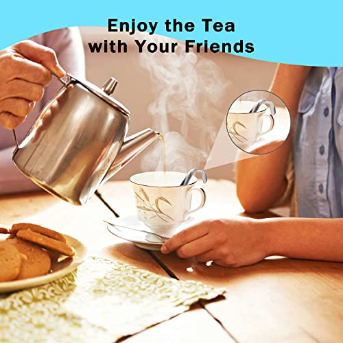 ILouxNei Tea infusers for Loose Tea, Tea Strainers for Loose Tea, 304 Stainless Steel Extra Fine Mesh Tea Diffuser, Long-Handle Tea Filter for Brew Tea, Coffee, Spices & Seasoning