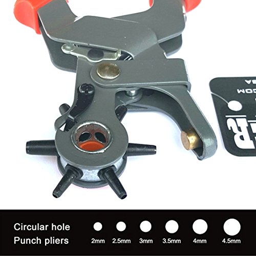 Hill Leather Pro's Best Hole Punch Set For Belts, Watch Bands, Straps, Dog Collars, Saddles, Shoes, Fabric, DIY Home Or Craft Projects. Multiple Hole Sizes, Universal, Heavy Duty Professional Hole Pun