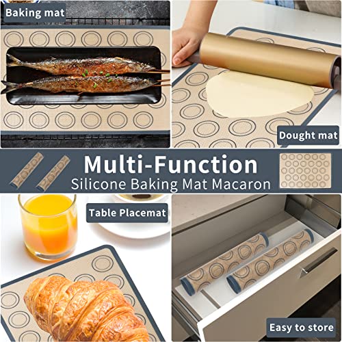 MTOATOUY Silicone Baking Mat(Set of 2), NonStick Reusable, Food Safe