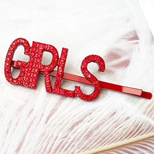 image for Messen Red Words Hair Clips Bling Luxury Crystal Rhinestones Letters H