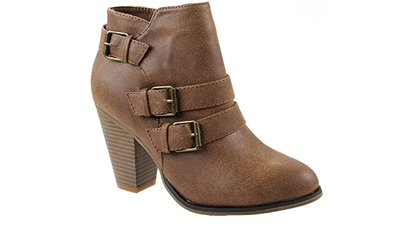 Amazon.com: Forever Zapatos Botines camila-64 Bronceado Piel Sintética De  La Mujer Strappy alta Chunky bloque talón 8 D (M) US : Ropa, Zapatos y  Joyería