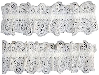 TVRtyleWhite Women Lace Wedding Garter for Bride Leg Garters Pack of 2 S501W