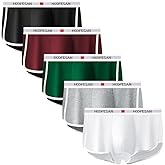 HOOFESAN Men's Cotton Boxer Briefs 5-Pack Breathable Stretch Underwear Soft Comfortable Tagless Athletic S-XL