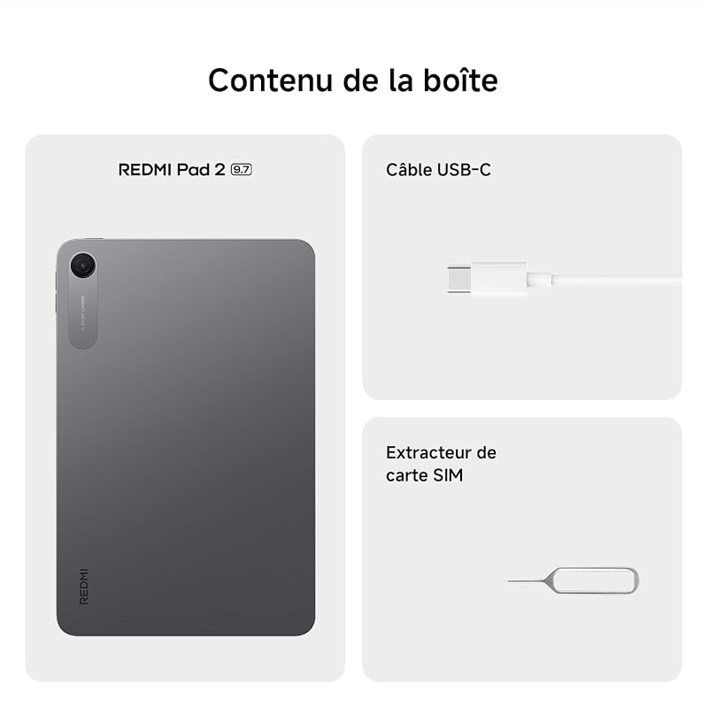 REDMI Pad 2 4+64Go Processeur Helio G100-Ultra-Gris Graphite