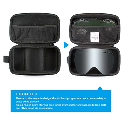 PROHAPI Snow Goggles Case, Semi Hard EVA Ski Goggles Case with Aluminum