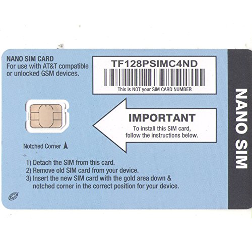 Net10 Nano SIM Card for IPhone 5 -AT&T Network