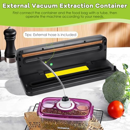comeder 6 in 1 Vacuum Sealer Machine, 30cm Longer Seal Food Sealer with 50Pcs Vacuum Sealer Bags for Vac/Seal/Rice/Wet/Dry Mode, Built-in Cutter and Visible LED Digital Countdown Display, UK Plug