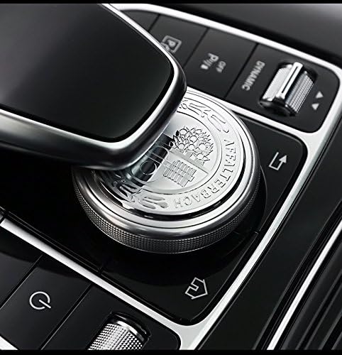 Tacraft 3D Car Multimedia Knob Decorate Badge Affalterbach Emblem Sticker for Mercedes Benz 1.89''(48mm) (Silver)