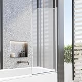 VeeBath Bath Screen Pivot 180° 6mm Toughened Glass 800x1400mm Jade Round view 3