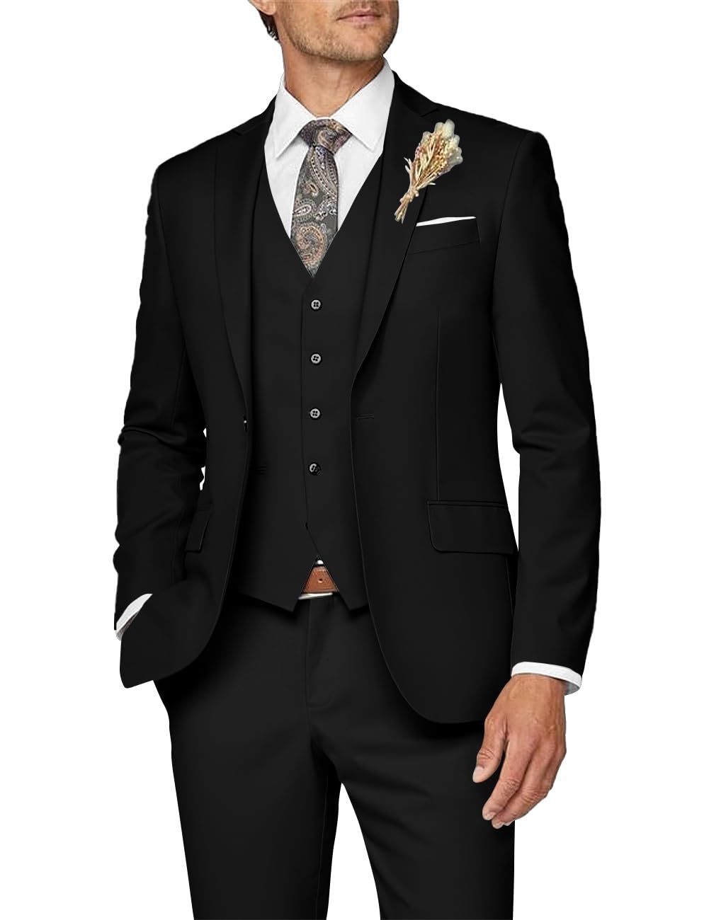 Wangyue Men Suit 3 Piece Suits for Men Wedding