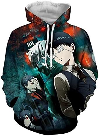 DreamAndReality Unisex Hoodies Tokyo Ghouls Ken Kaneki 3D Print Pullover Sportswear Sweatshirt Tops 18