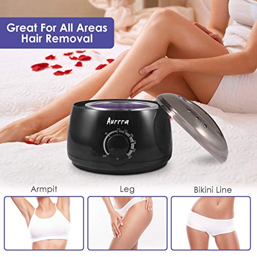 Wax Warmer Hair Removal Kit, Electric Professional Wax Heater Hair Removal Kit with 4 Different Flavor Hard Wax Beans and 20 Wax Applicator Sticks, Suitable for All Wax Types - Thumbnail 3