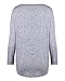 OUGES Women's Batwing Sleeve Knit Casual Pullover Sweater Blouse(Gray,XXL)