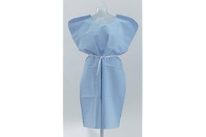 Clinical Health Services, Inc. Disposable Patient Gowns, 3-Ply T/P/T, Blue, X-Ray, 30" x 42" - Qty of 50