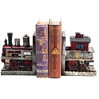 Bellaa 20928 Train Bookends Steam Locomotive Engine 6 Inch