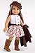 DreamWorld Collections - Urban Explorer - Clothes Fits 18 Inch Doll - Brown Motorcycle Jacket with Paperboy Hat, Dress and Boots - (Doll not Included)