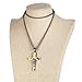 Beydodo Stainless Steel Men Pendant Necklace Cross Jesus Crucifix Rood Bible Prayer English Gold