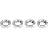 X AUTOHAUX French Type Valve Adapter Washer Silver Tone 4 Pcs | Air Inflator Adapter Nut Washer, for Bike Tire Valve, Stainless Steel Plastic