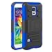 zenic Galaxy S5 Case, (TM) Hybrid Dual Layer Armor Defender Full-Body Protective Case Cover with Kickstand & Belt Clip Holster Combo for Samsung Galaxy S5 i9600 Case (Dark Blue)